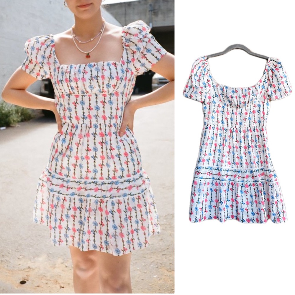 SOLD FOXIEDOX NWT Floral Printed Cottagecore Empire Waist Finola Dress - Picture 6 of 11